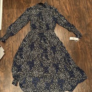 Elegant Navy Floral Dress